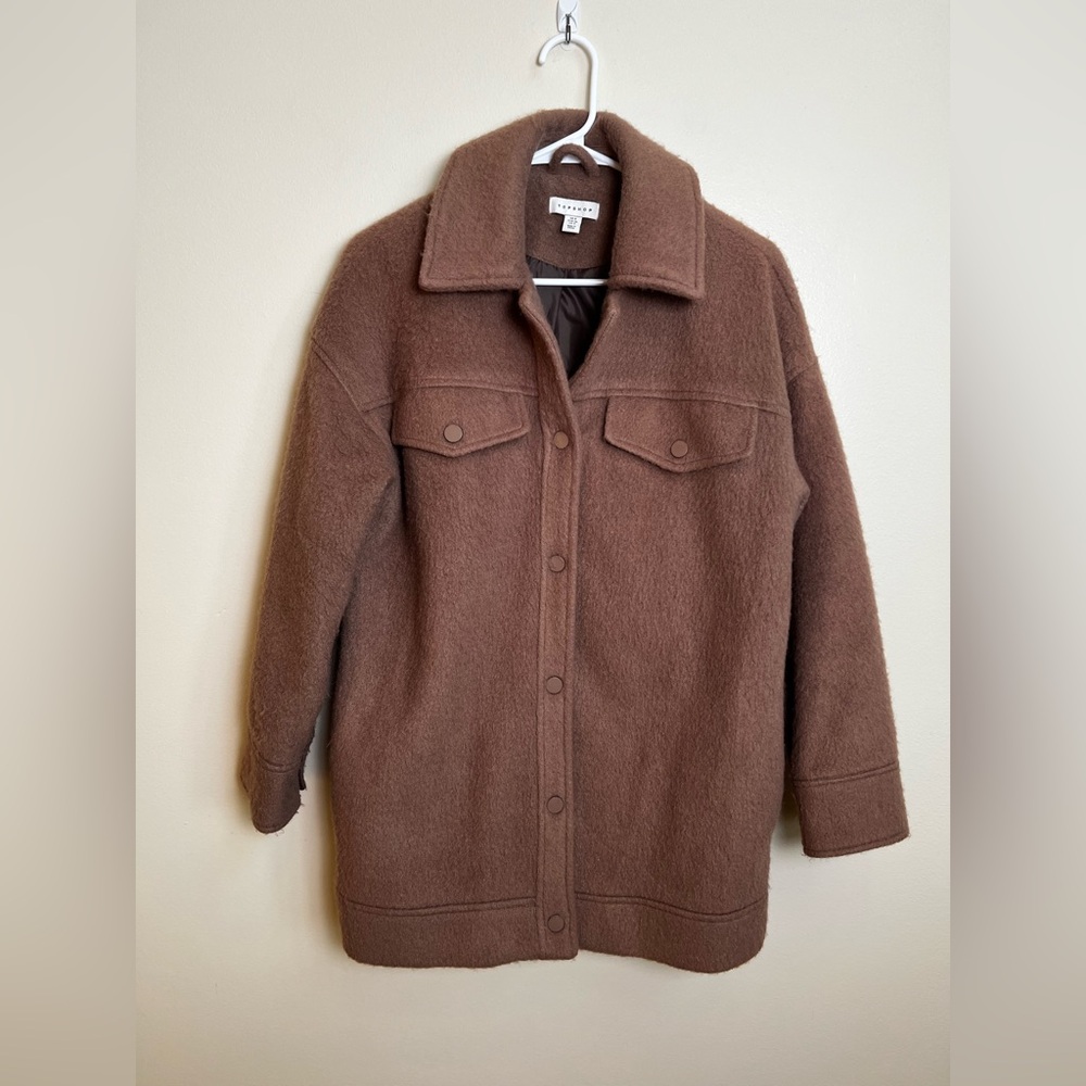 TOP SHOP Women’s Winter Jacket Size 4 Tan 100% Polyester